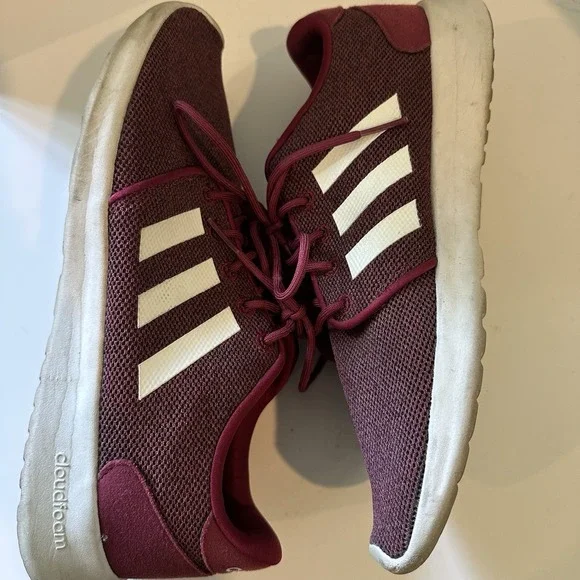 Adidas Womens US Size 9 Cloudfoam QT Racer BC0006 Red Maroon White Sneaker Shoes - Picture 5 of 8